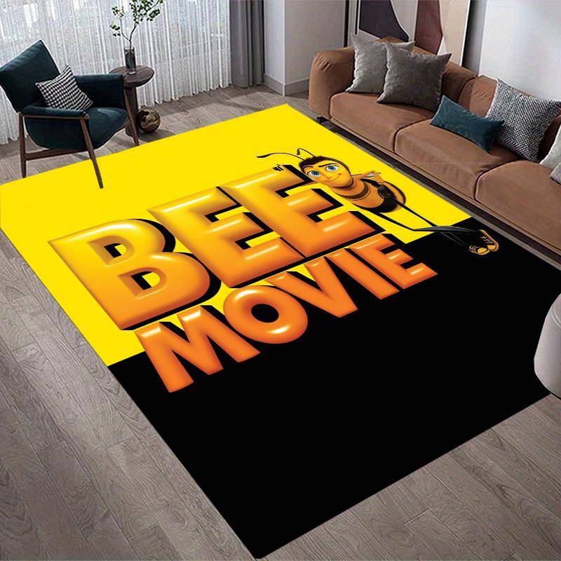 Bee Movie Home Sofa Decoration for Living Room & Bedroom, Non‑Slip Play Flannel Floor Mat for Game Room