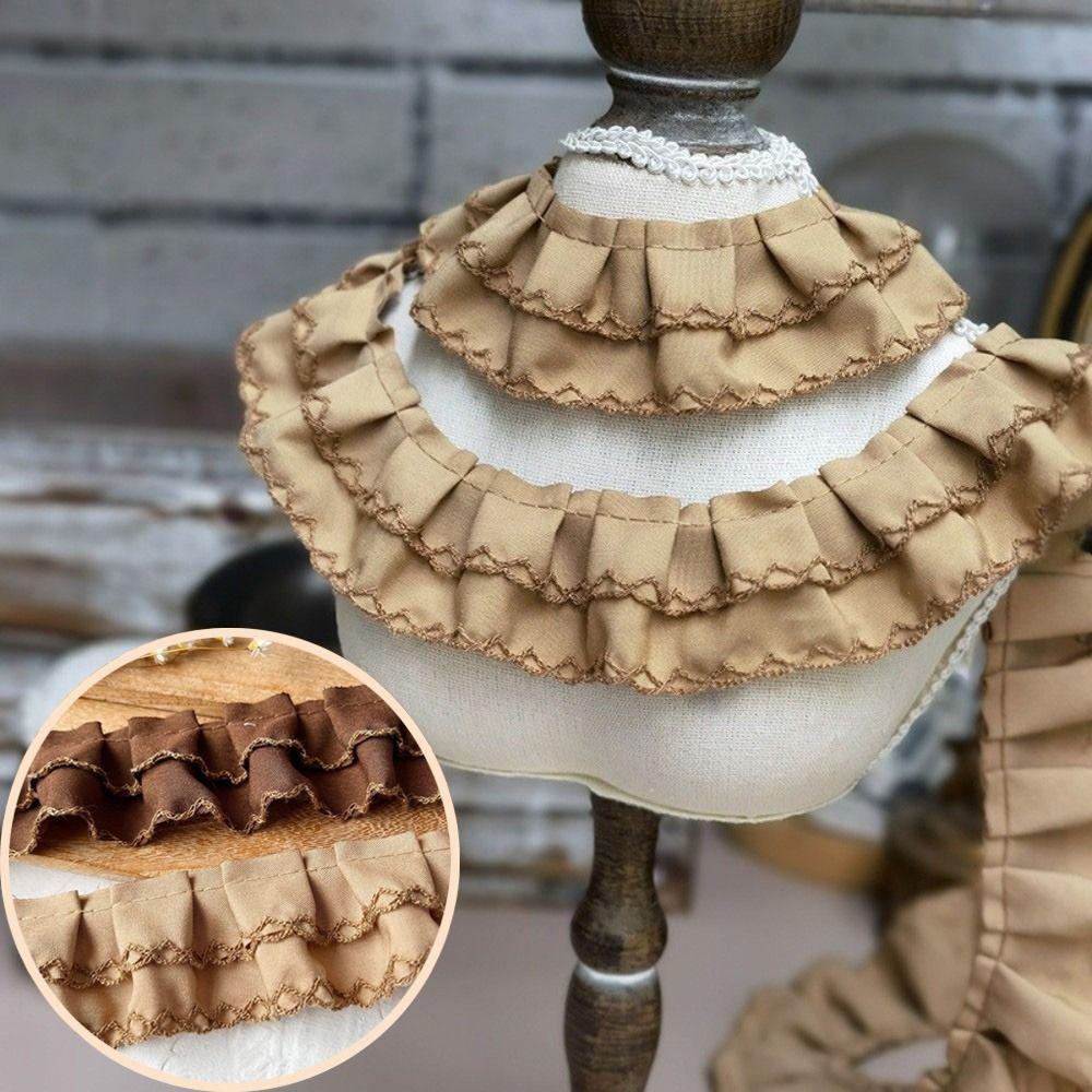 Wide Ruffles Ruffle Lace Trimming Double-layer Ruffle DIY Dress Apparel Pleated Ruffles Cuff Ruffles Sewing Decoration