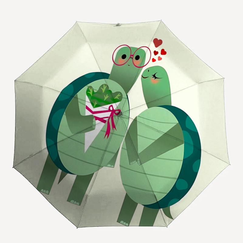 

1pc Turtles Love Automatic Open/close Umbrella, 8-Rib sturdy structure, Portable Travel Umbrella, Parties, Everyday Useb033
