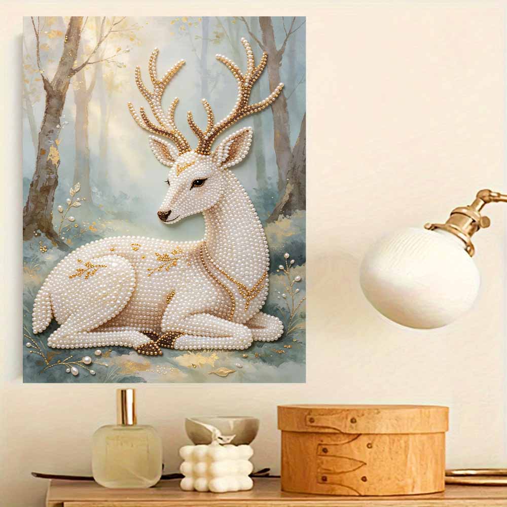 Pearl DIY Art Painting Majestic Deer Handcrafted Picture Indoor Wall Ornament Relaxing Leisure Hobby Exquisite Home Decor Gift