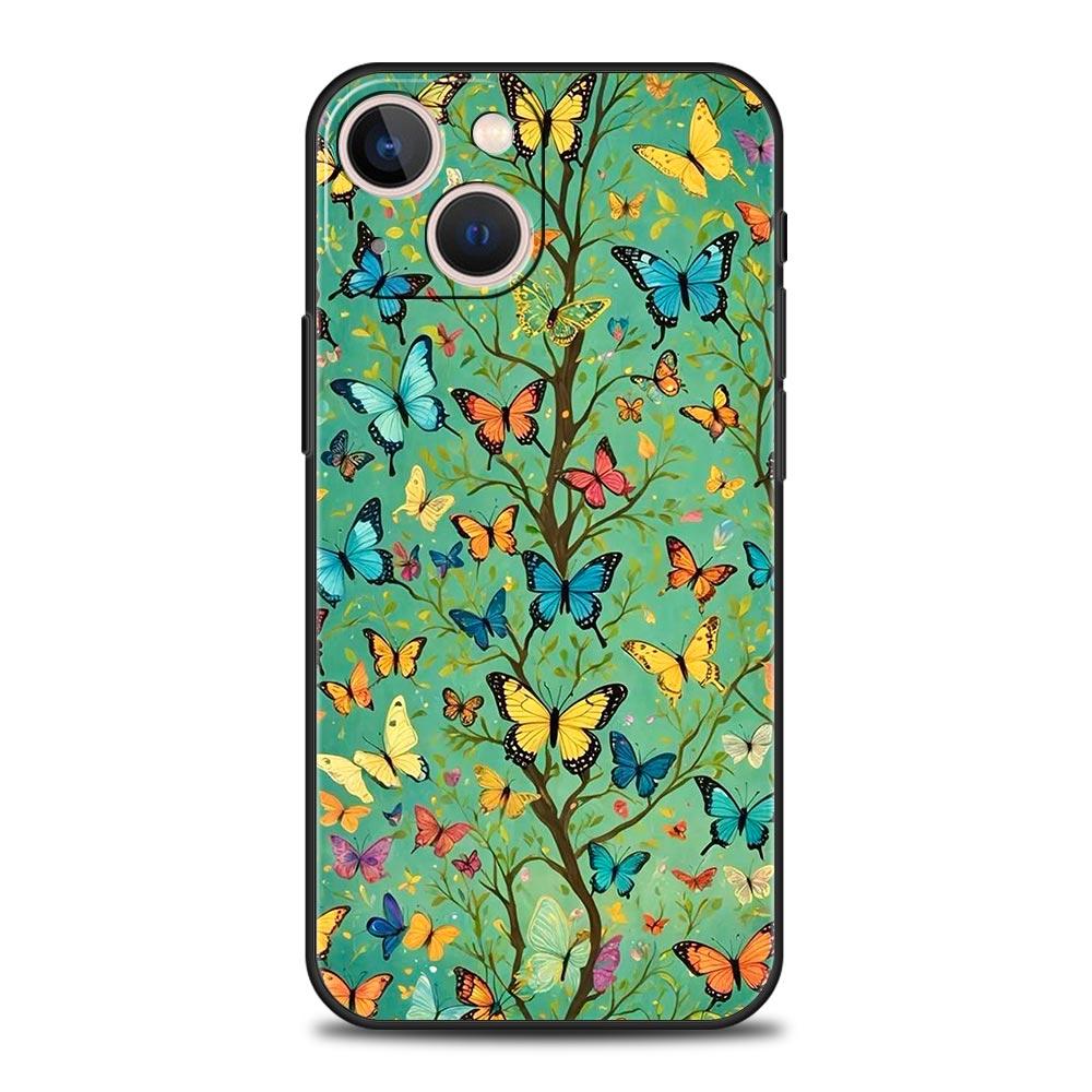 Butterfly Design Phone Case Cover for iPhone 17 16 15 14 13 12 Pro Max 11 Pro Max 17 AIR Plus Shockproof Soft TPU Shell Fundas