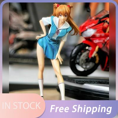 Nueva Figura de Asuka Langley Soryu Uniforme Escolar Chicas Figuras de Anime Decoración de Escritorio Muñeca Estatua Modelo de Colección Juguetes Regalo para Niño