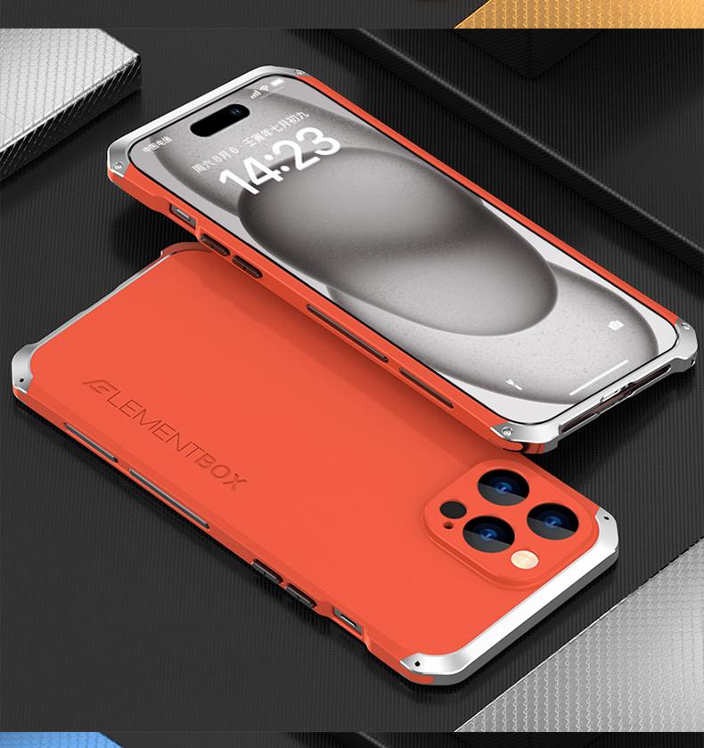 Aluminum Metal Rugged Frame Armor for IPhone 15 Pro MAX Bumper Case Luxury for IPhone 14 13 12 11 Pro Shockproof Matte PC Protector Cover