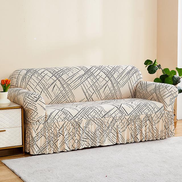 Seat Sofa Cover For Living Room Elastic Floral Sofa Skirt Covers Stretch Spandex L Shape Couch Armchair Slipcovers Home