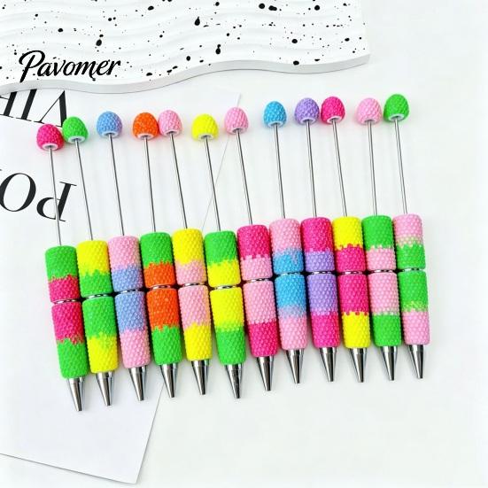 Creative Writing Supplies DIY Beadable Pen, Colorful Fancy Beaded Crafting Ballpoint Craft Pens for Adults Gift Students, Party Favors, Office