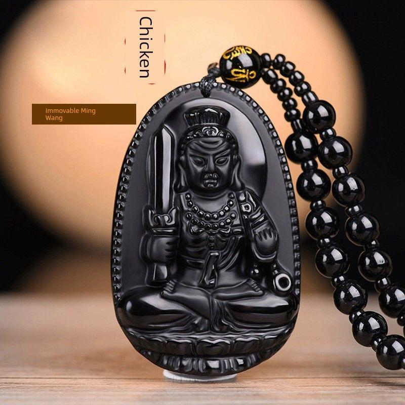 

Обсидиан 12 Знаков Зодиака Женская Цепочка для Свитера Кулон для Пары [Chicken] Immobile Ming Wang + Full Bead Chain