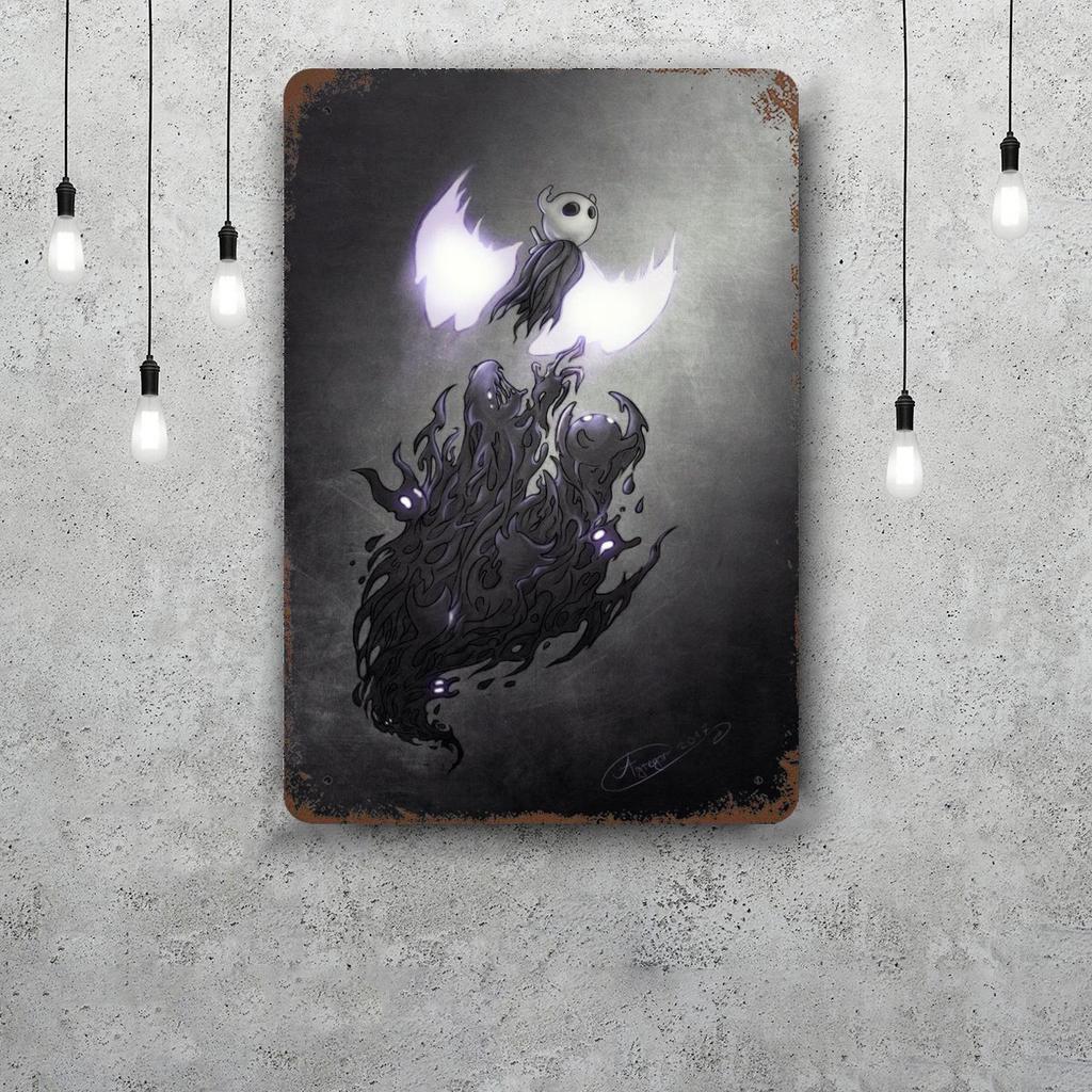 Hollow Knight Decor Poster Vintage Tin Sign Metal Sign Decorative Plaque for Pub Bar Man Cave Club Wall Decoration