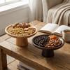 Smooth Fruit Plate Tall  Foot Dessert Holder Easy To Wipe Display Platter  Afternoon Tea