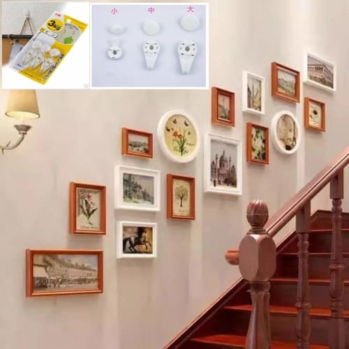 Plasterboard and Concrete Hooks, Nail Hooks for Wall Hanging, Art Frames, and Picture Frames, Compatible with Wood, Plywood, Brick, and Plastic, Heavy