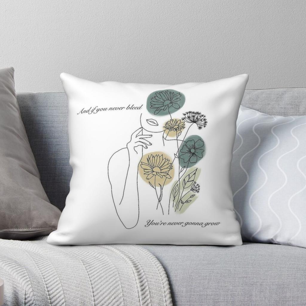 Der 1. Lyrics Quadrat Kissenbezug Polyester Leinen Samt Kreativ Reißverschluss Dekoration Sofa Sitzkissenbezug