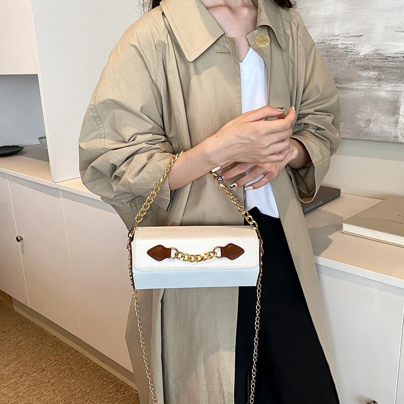 Stylish 2024 Korean Fashion Casual Solid Color Women's Cylinder Bag With Chain Strap