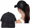 BASEBALL CAP Mesh with a Place for a Ponytail Black 50/54 Ł030o