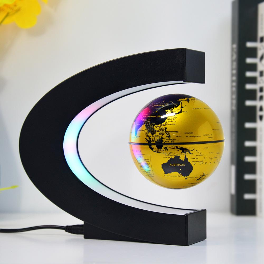 C-Shaped 3-Inch Magnetic Levitating Globe - Unique Valentine's Day Gift & Creative Home Decor Ornament