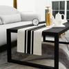 Decorative Table Cover for Home Modern Geometric Runner, Black And White Checkered Minimalist Decoration 72 Inch Striped Runner Dining Decor