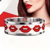 Sexy Red Lips Ring – Shiny White Background Fashion Accessory