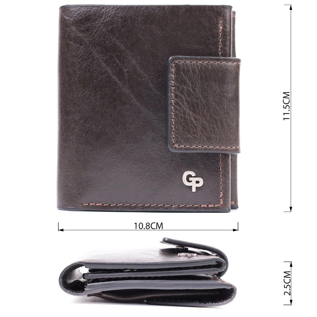 Люксовый кошелек с множеством отделений из качественной натуральной кожи GRANDE PELLE Wallet 22574 Коричневый