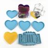 5 Pcs Love Heart Shaped Coaster Epoxy Resin Mold Cup Mat Casting Silicone Mold