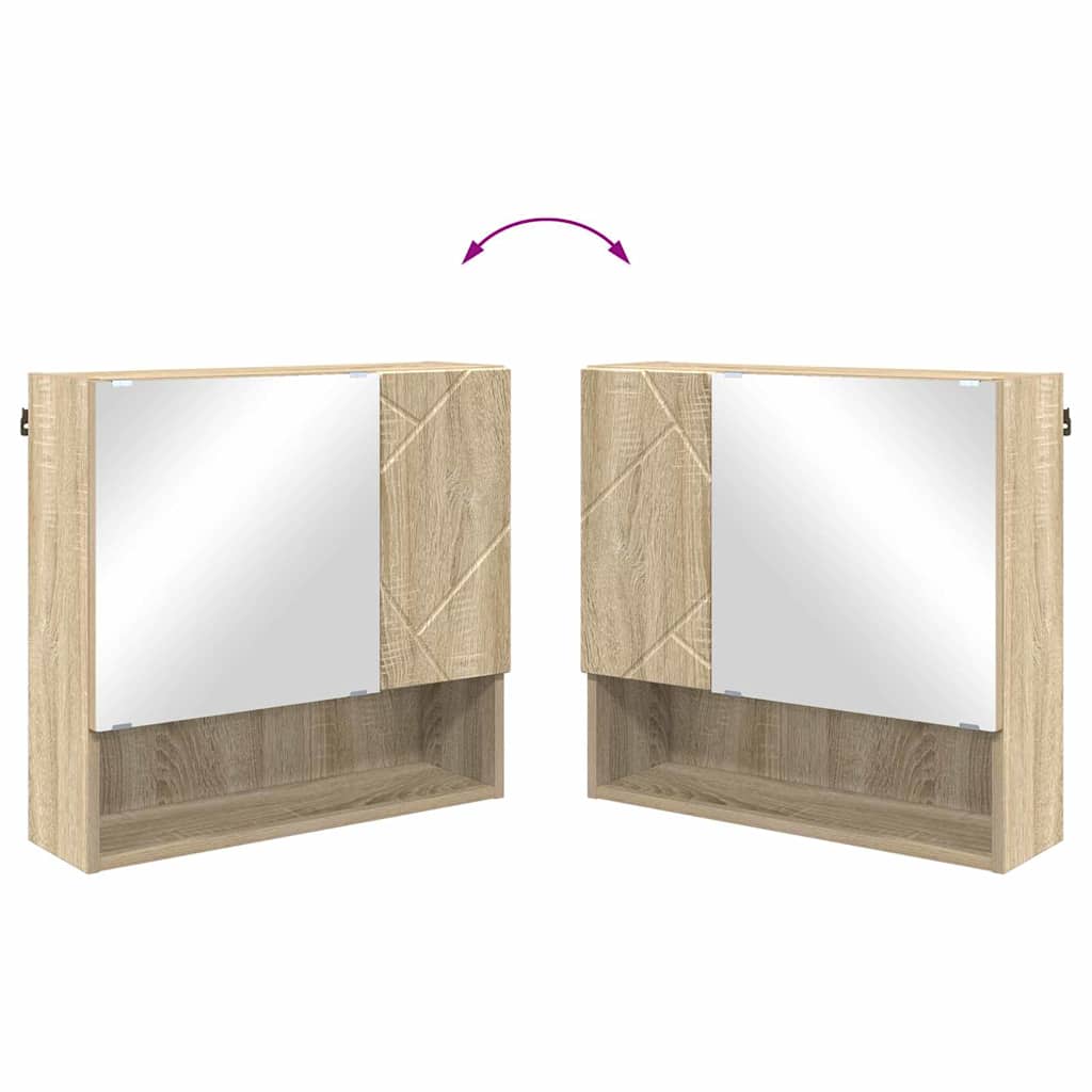 Bathroom Furniture Set 4 Pcs Sonoma Oak Engineered Wood & Metal