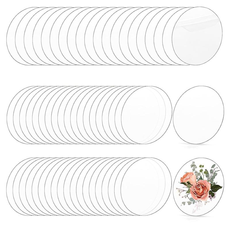 Good-60 Pcs 4 Inch Clear Circle Acrylic Sheet, Round Acrylic Disc, Clear Acrylic Ornament Blanks For DIY Projects прозрачный