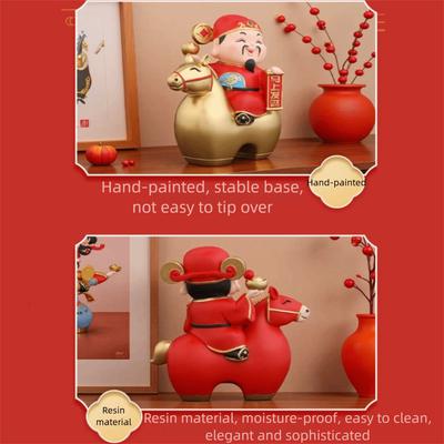 New Chinese Style Horse Figurines Decorative Ornament Lucky Treasure Year of The Horse Horse Year Design Wealth Symbol