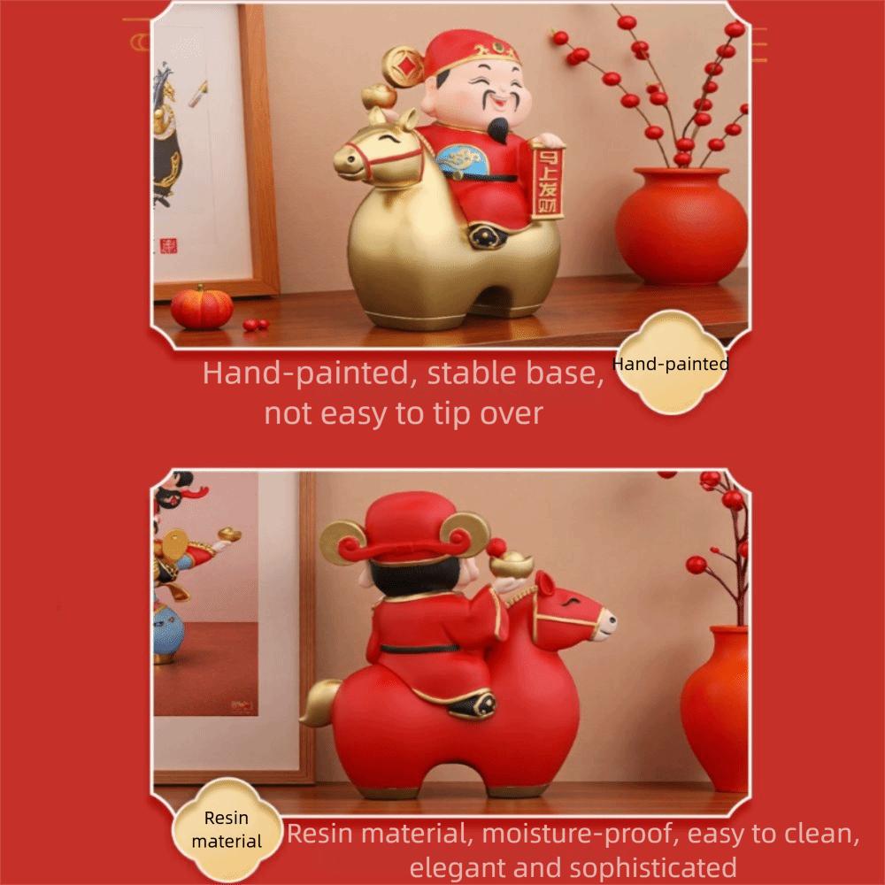 Decorative Ornament Year of The Horse Lucky Treasure God of Wealth Horse Figurines  Living Room