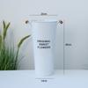 White Metal Flower Bucket for Arranging and Decorating - Large Vase for Fresh and Dried Flowers