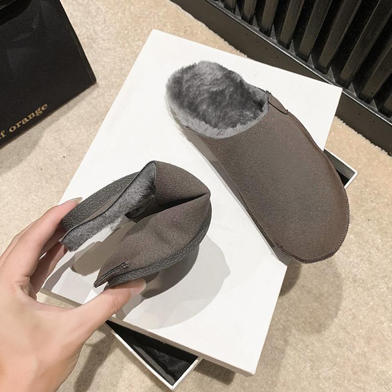 Fashion Winter Retro Retro Fur Integrated Warm Women's Shoes Slippers Leather Sheepskin Women's Slippers Cold Proof High Quality