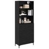Highboard in Black Oak Look 69.5 x 34 x 180 cm Engineered Wood
