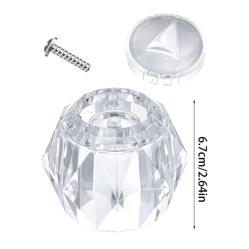 Clear Acrylic Bathtub Faucet Handle Replacement Single Shower Valves Handle Acrylic Shower Knob for Shower/Tub Faucet