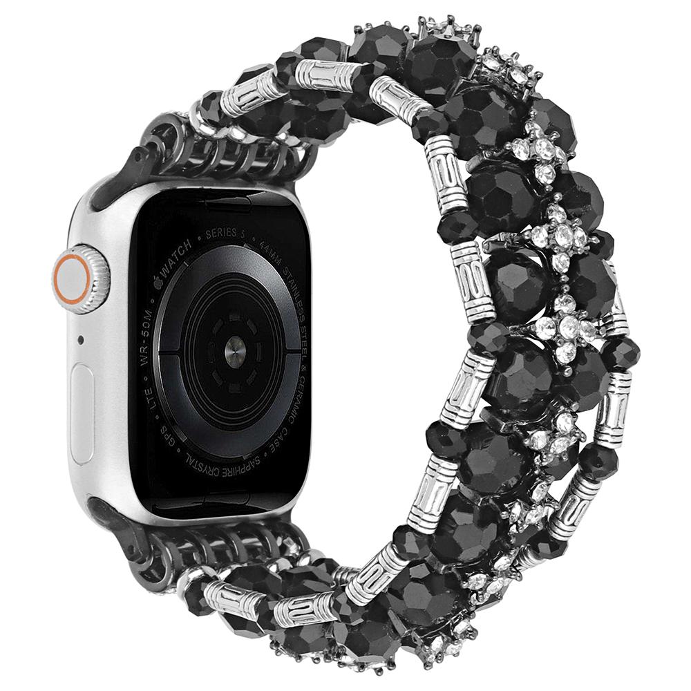 

Watch Strap for Apple Watch Series 10 42mm/9 8 7 41mm/SE (2023) SE (2022) SE 6 5 4 40mm/3 2 1 38mm Beads Band Jewelry Wriststrap Black