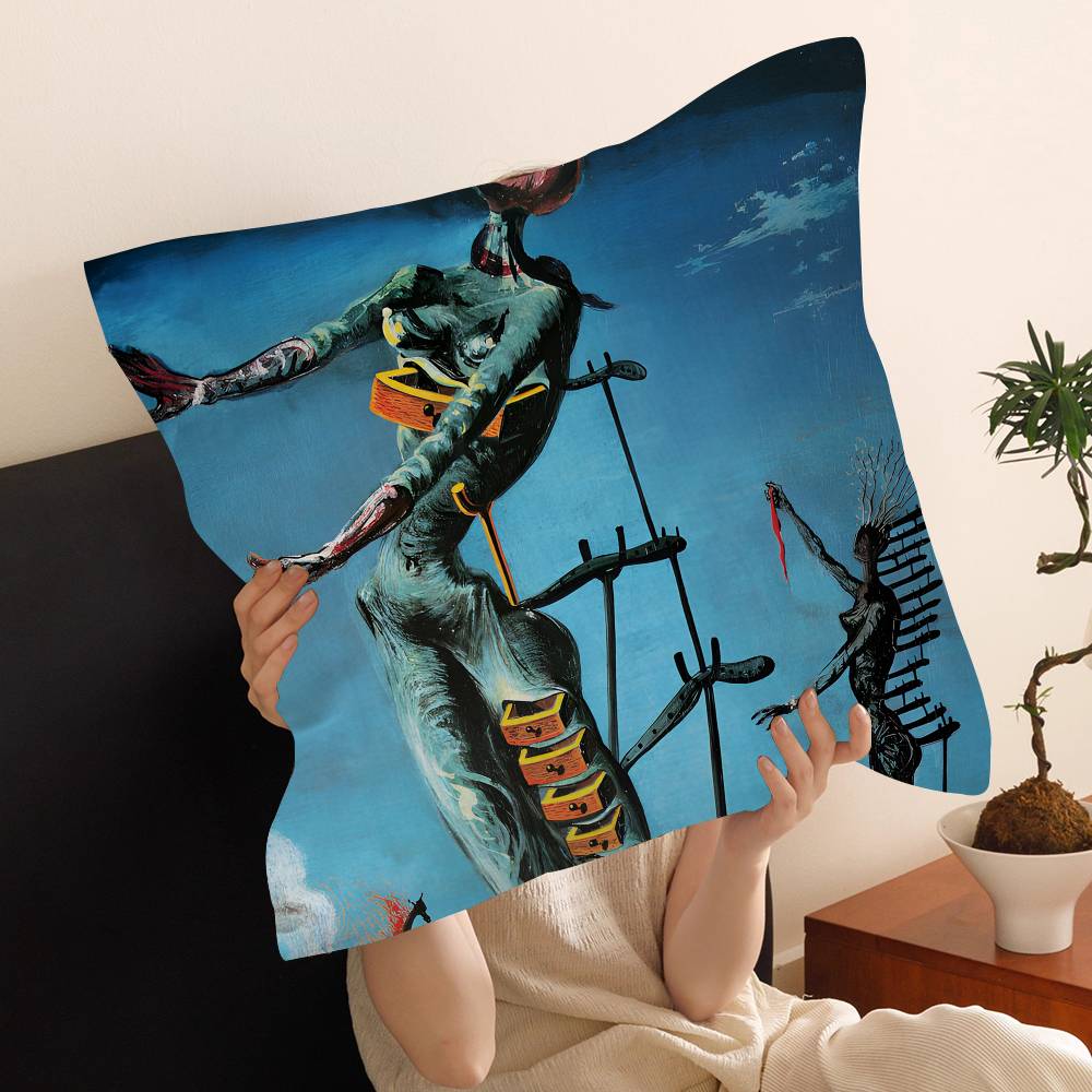 S-Salvador Dali Abstract Art Personalized Picture Text Home Decorative Pillows Household Gifts 45x45cm