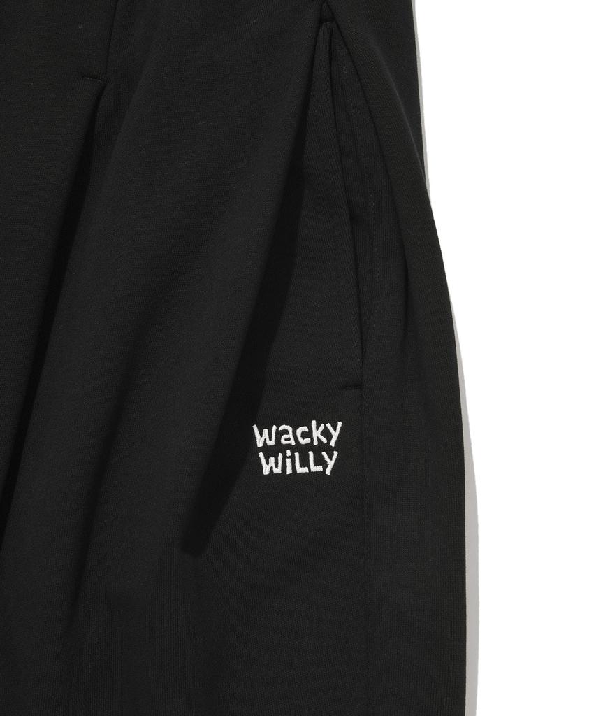 WACKY WILLY Three-Pleated Wide Sweatpants Black