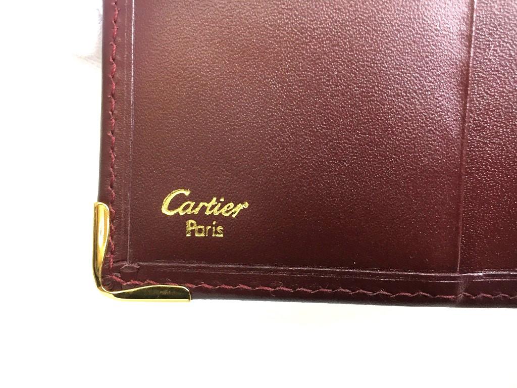 Authentic Cartier Must De Cartier Bordeaux Leather Bifold Long Wallet #a547  Refurbished