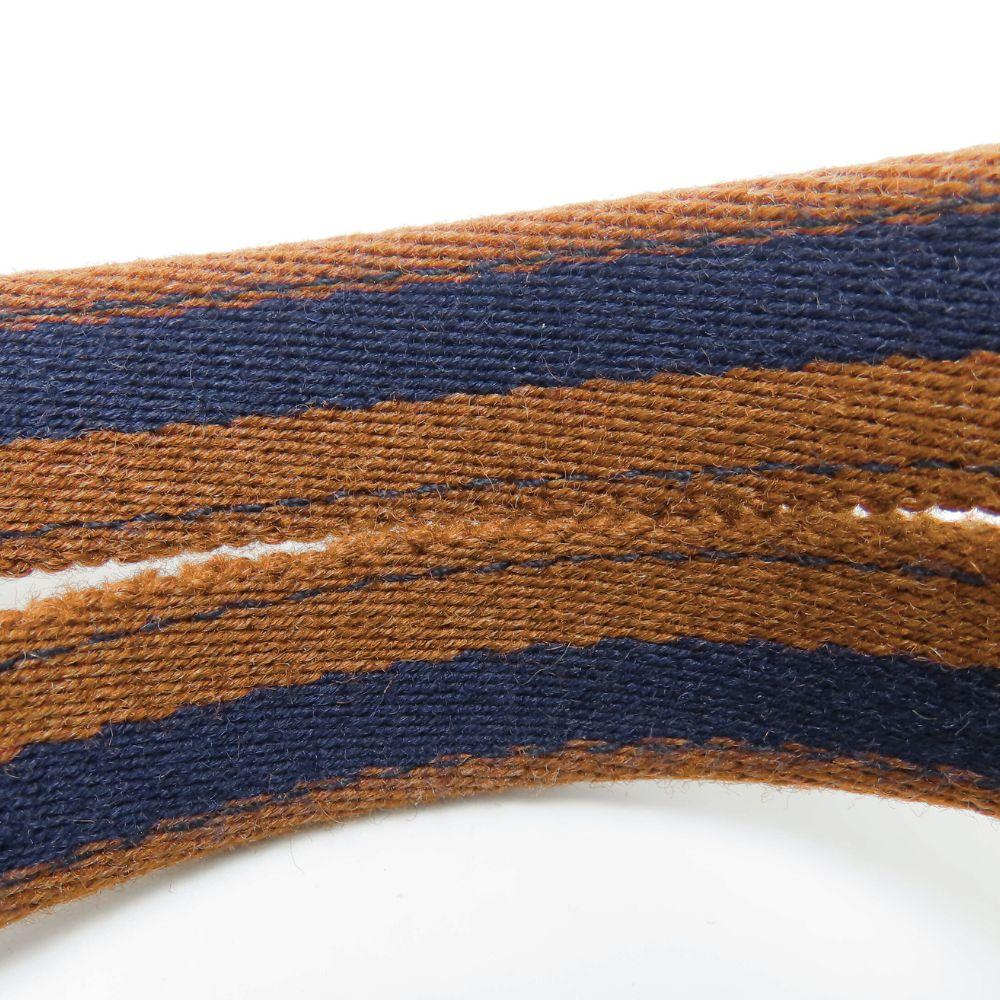 Used HERMES Tote Bag Fool ToeMM Cotton Canvas Navy Brown Business