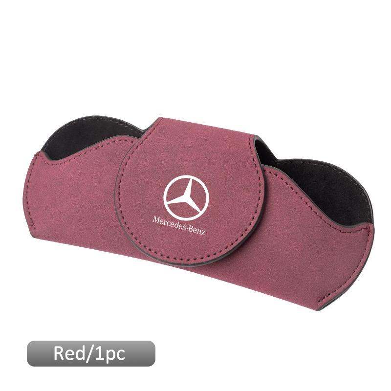 

GLC GLB 1 шт. Замшевый Автомобильный Козырек Солнцезащитные Очки Коробка Зажим для Солнцезащитных Очков Держатель Очков Для Mercedes Benz AMG CLK CLA A180 W108 W201 W212 Ac красный