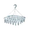 Windproof Plastic 32-Clip Multifunctional Drying Rack for Clothes and Socks, Portable for Adults and Children.