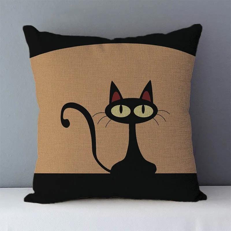 Wybrana poszewka na poduszkę na kanapę Kreskówkowy kot Drukowana Wysokiej jakości Dekoracyjne poduszki do domu Do sypialni dziecięcej Dekoracja łóżka poszewka