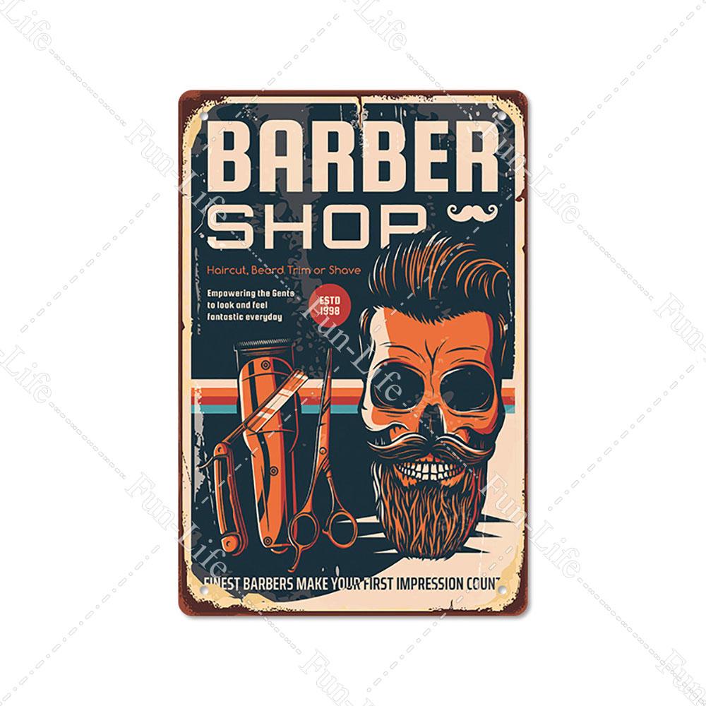 2024 New Barbershop Retro Plate Poster Vintage Home Decor Retro Metal Tin Signs Pub Car Garage Wall Art Home Decor 20x30cm