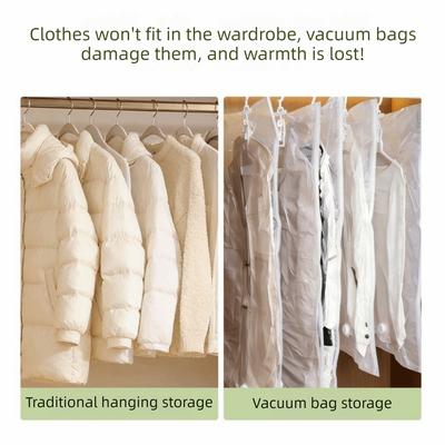 Visible Down Jacket Compressed Dust Cover Dust-proof Protective Clothes Garment Bag Space Saving with Zipper