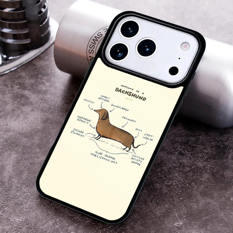 Cartoon Dachshund Sausage Dog Phone Case For iPhone 17 16 15 14 13 12 11 Pro Max Plus 17Air Soft Silicone Cover