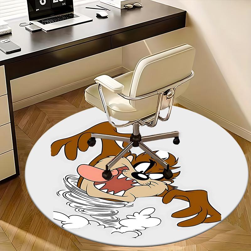 Tazmanian Devil,Looney Tunes Chair mat Round Rug Office carpet, Machine Washable, Non slip, Suitable for Living Rooms, Bedrooms