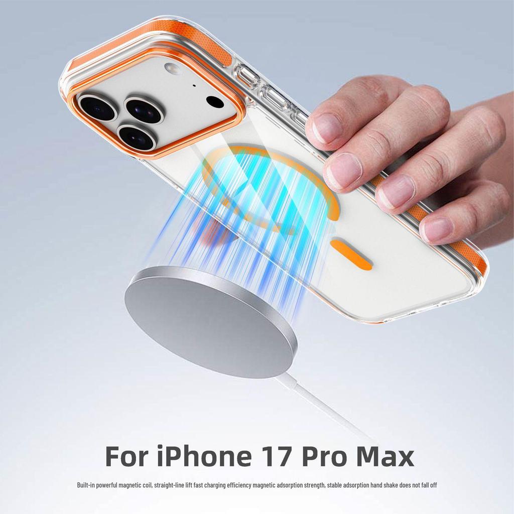 iPhone 17 Pro Max Ice Crystal Two-Tone Magnetic Transparent Drop-Proof Full Coverage Protective Case