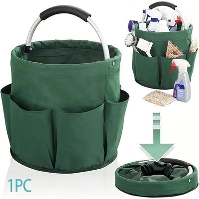 Portable Foldable Picnic Basket Garden Tool Basket Outdoor Handheld Basket Travel Storage Washbag Garden Storage Basket