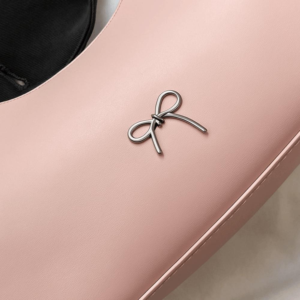 Solid Color Bowknot Underarm Bag Korean Y2K Handbag Trendy Bowknot Armpit Bag  Girls