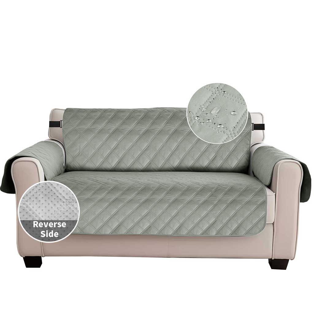 Reversible Sofa Cover 100% Waterproof Couch Slipcovers Non-Slip Furniture Protector with Pocket & Elastic Strap for Kid Dog Pets