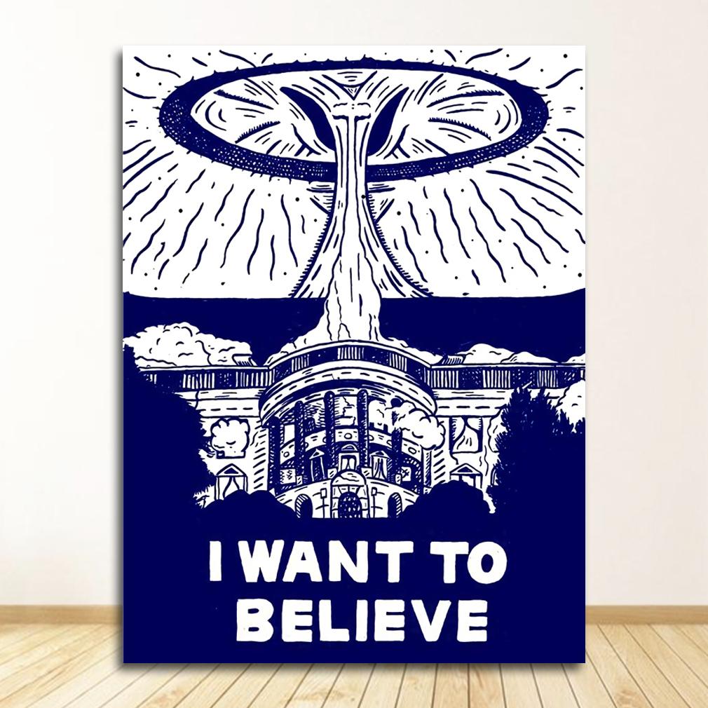 Quadri per Decorazione Soggiorno Senza Cornice I Want To Believe X File TV Gioco Stampe su Tela Poster Pittura Arte da Parete