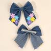 2Pcs Denim Flower Hair Clips Handmade Jeans Fabric Floral Barrettes Boho Korean Country Style Hair Accessories For Girl Children