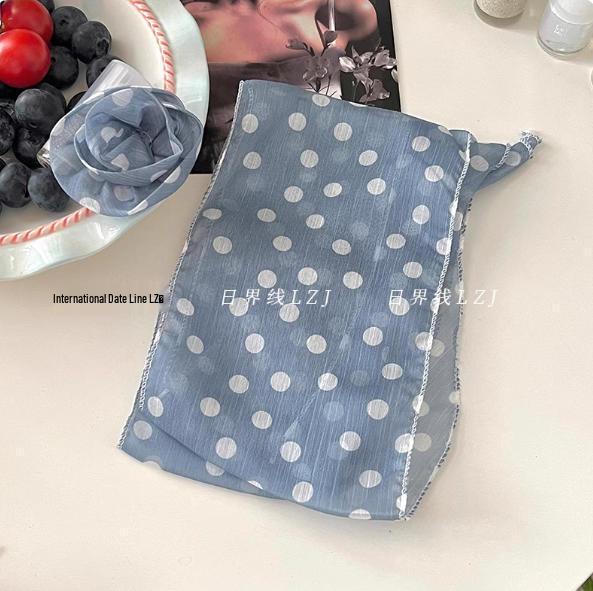 

Retro Korean Blogger Vintage Silk Scarf: Oil Painting Style Neck Tie & Bandana