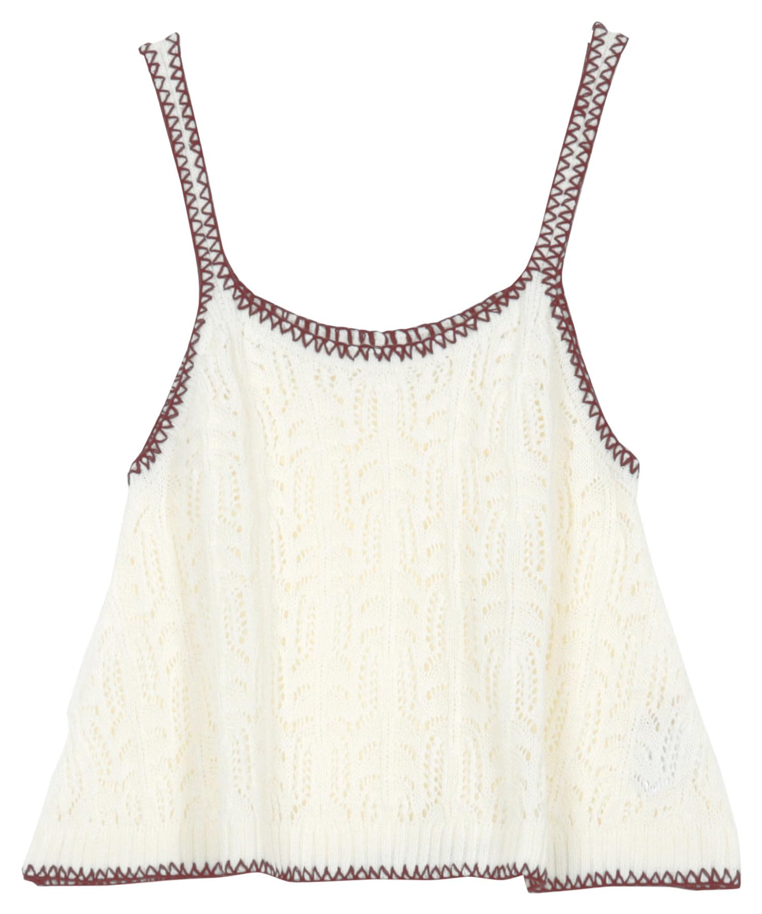 

Kobe Lettuce Вязаный летний топ-майка ажурной вязкой, Вязаный, Вязаный, Бюстье, Для многослойности, Женский, Весна/Лето [C7462], M, Молочный