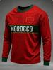2026 Moroccan Men's Fashion Sports Long Sleeve Gradient Printed Moisture Absorbing Breathable Daily Street Fashion Versatile